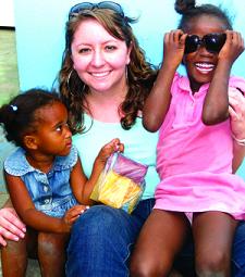 woman volunteering creighton university