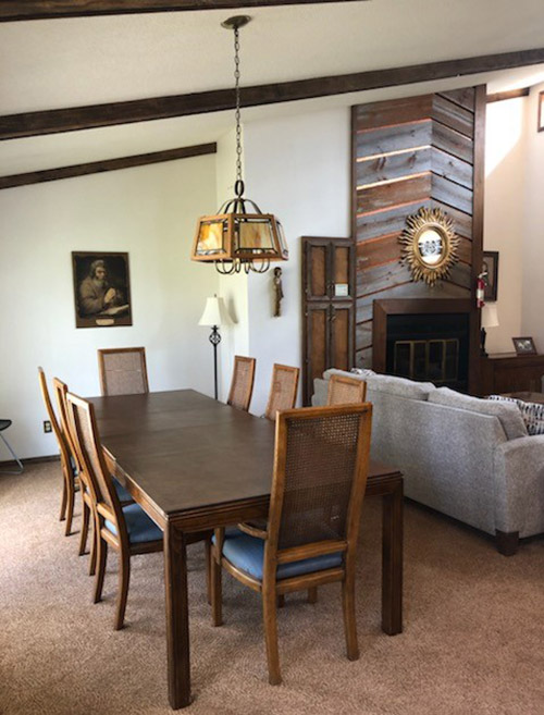 Dining area in Brebeuf Cabin