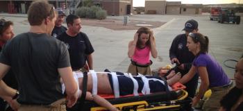 EMS workers with patient