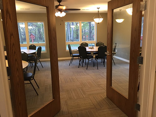 Silent dining room in the Loyola Dining Hall