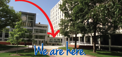 We are here location photo for campus ministry