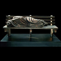 Homeless Jesus sculpture