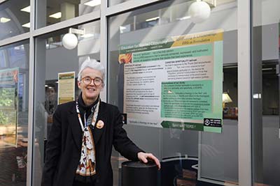 Dr. Susan Calef by student designed augmented reality poster