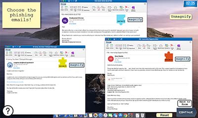 Virtual Escape Room Phishing Emails