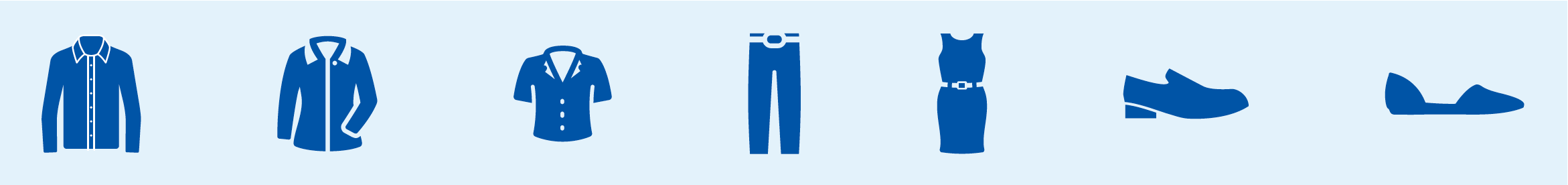 Icons of different casual business attire