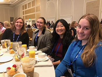Creighton students at breakfast event.