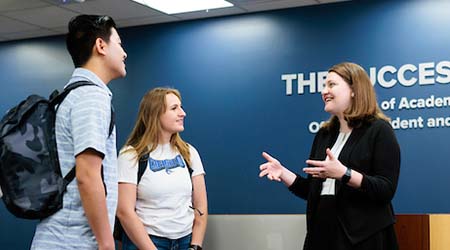 Anne DeLuca at Success Center with students