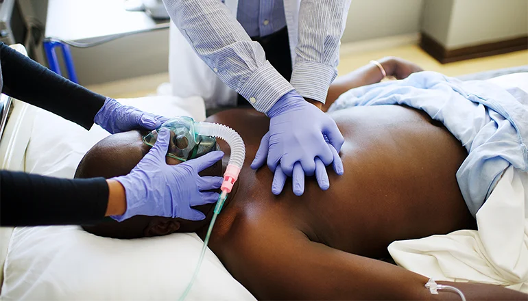 CPR being performed on patient