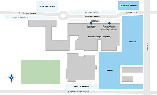 Phoenix Commencement Parking Map