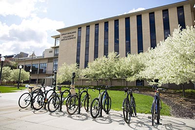 Bike rack outside Eppley building