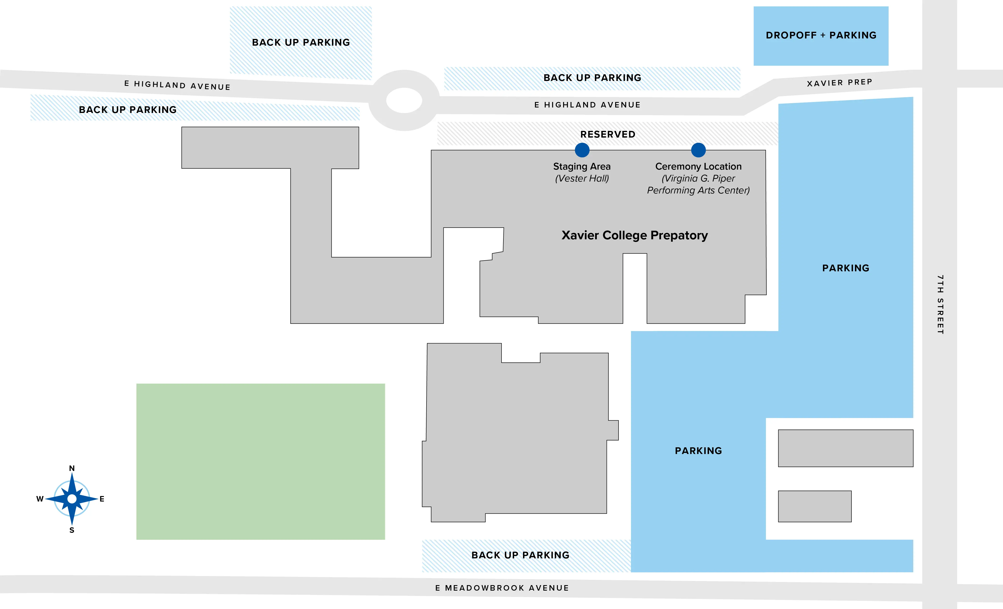 Phoenix Commencement Parking Map