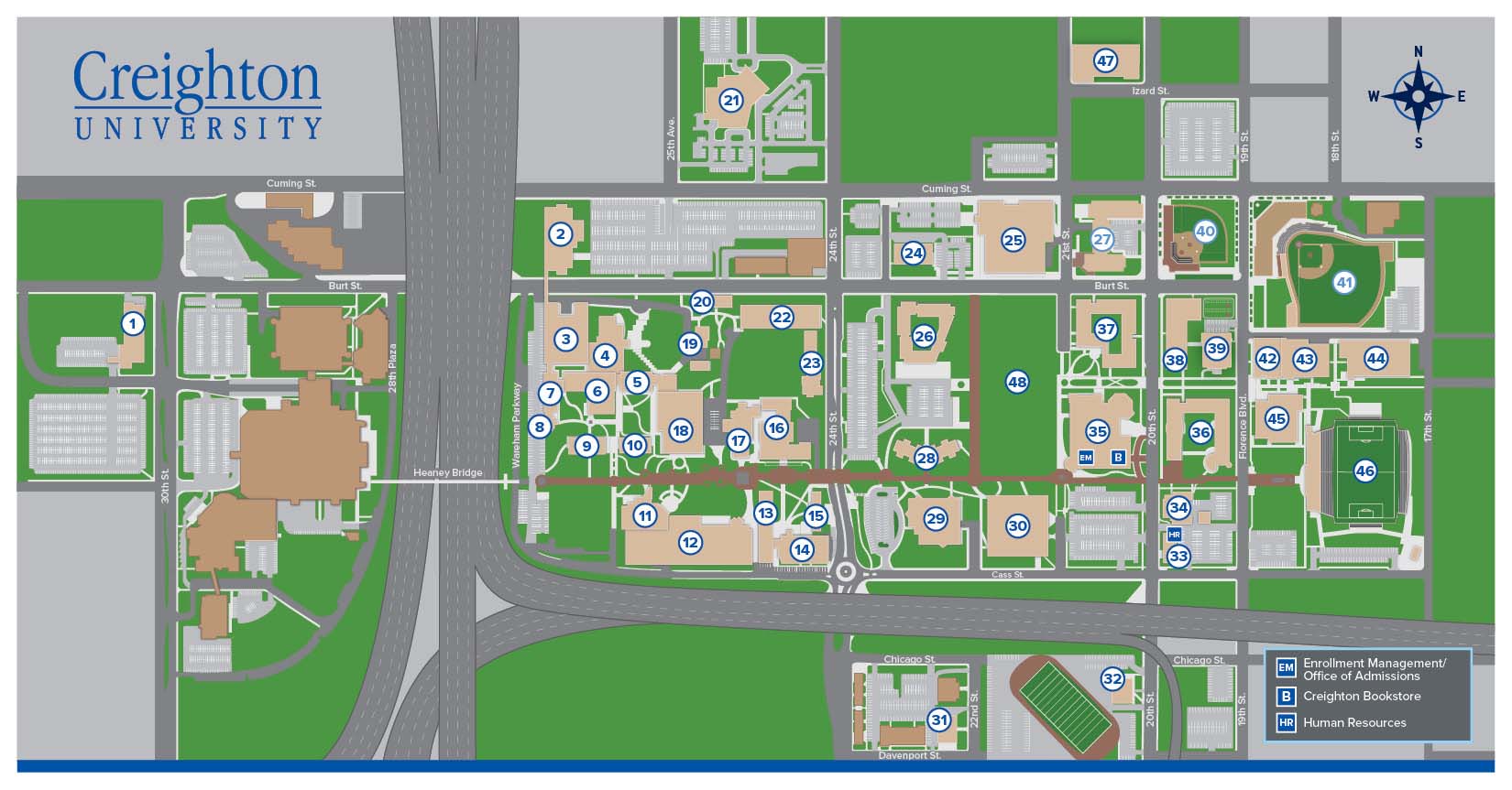 Omaha Campus Creighton Map