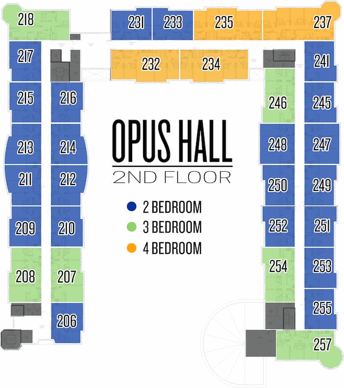 Opus Hall Second Floor Layout