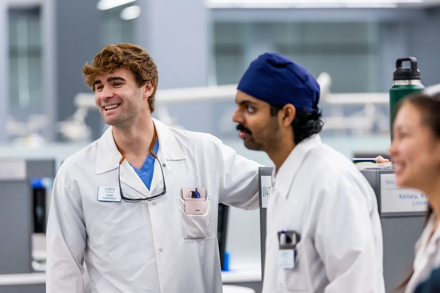 Dental students collaborating
