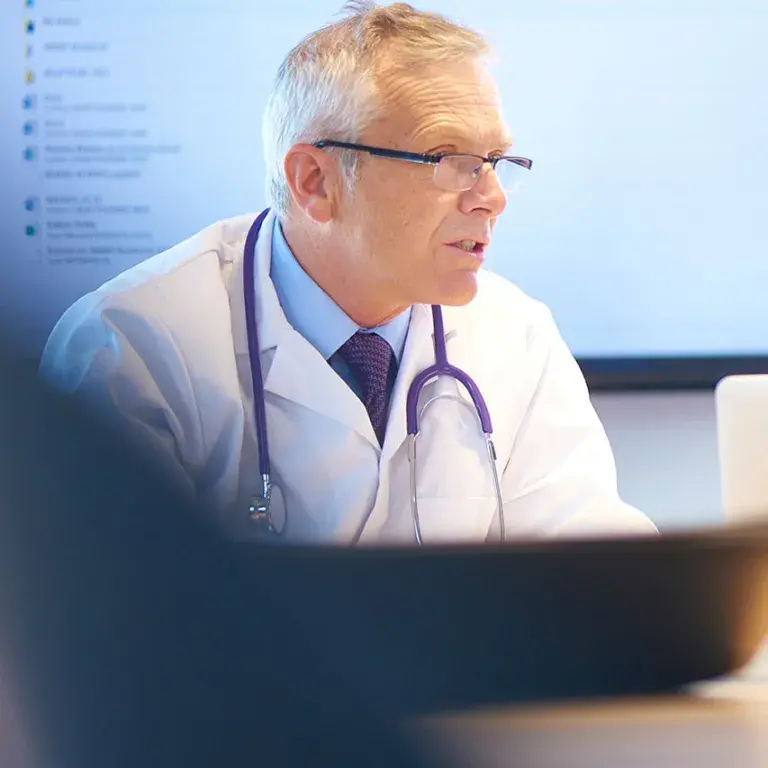 A medical professional speaking