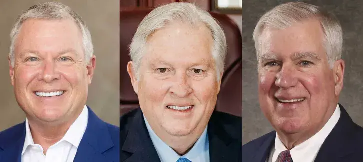 Todd Foje, JD, BSBA'87; Lee C. Graves, BSBA'80, JD'83; Robert Greenwood, BSPHA'77