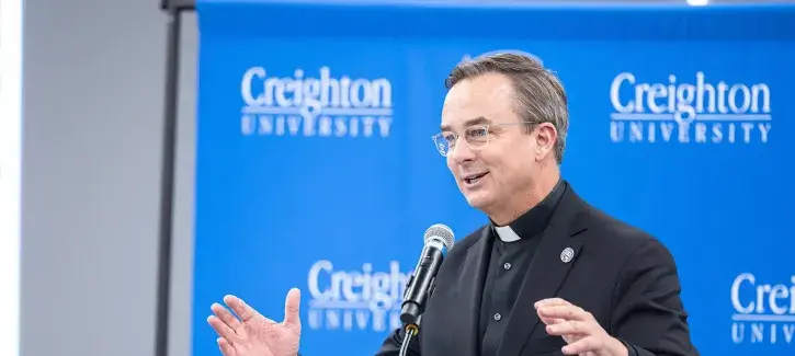 Father Hendrickson at dedication ceremony.