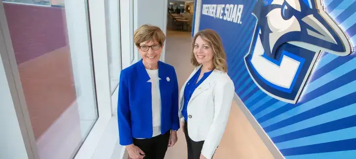 Joan Lappe and Mandy Kirkpatrick at Creighton