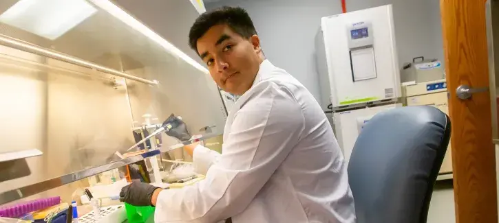 Nathan Jobalia in the lab