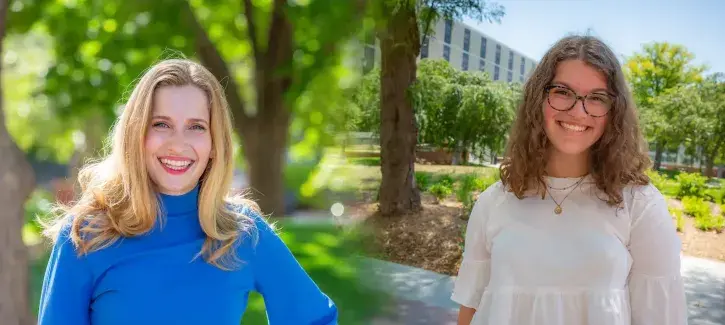 Fulbright scholars pose on campus.