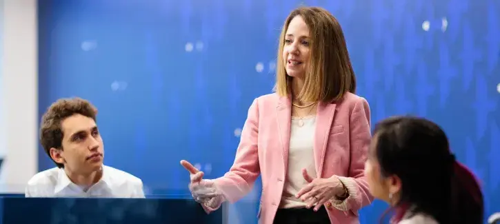 Knight teaches students at Heider College of Business