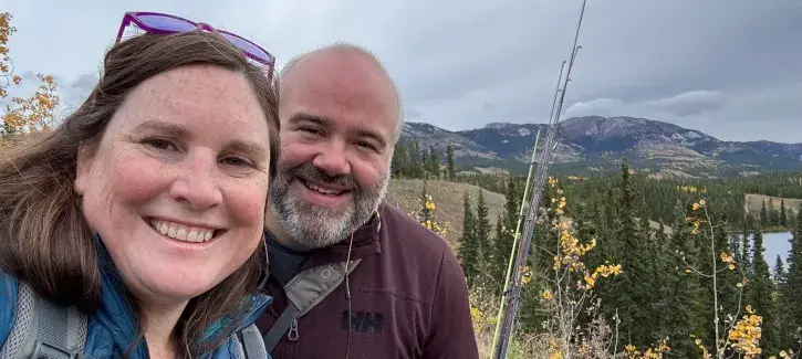Kathleen Hansen with her husband in Alaska