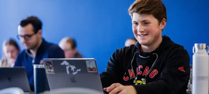 Students using AI in classroom