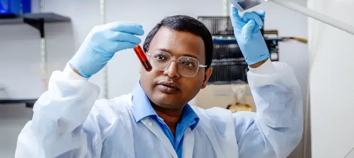 Jadhav working in lab setting