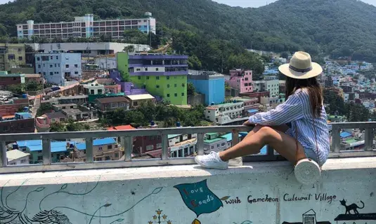 A student studying abroad in South Korea