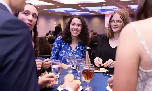 Students attending honors reception.
