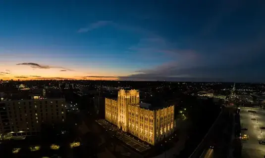 Creighton Hall at sunset.
