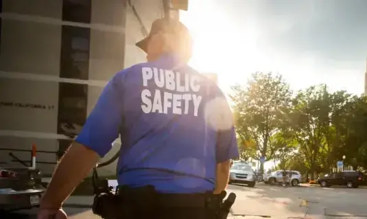 Public Safety officer on campus
