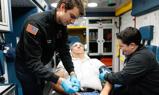 EMTs in ambulance setting