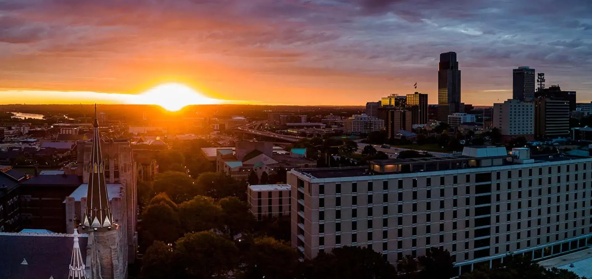 Sunrise over Creighon campus