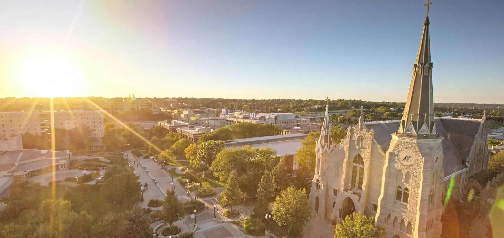 Creighton campus at sunrise