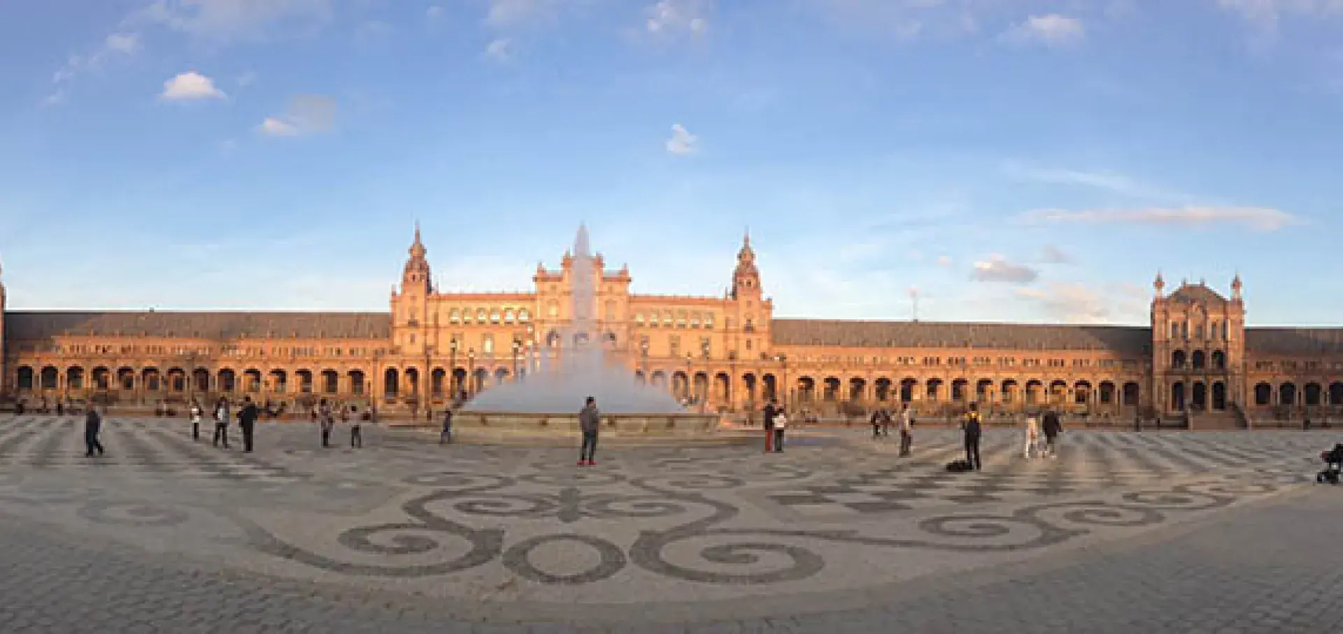 Fountain in town square at Sevilla, Spain