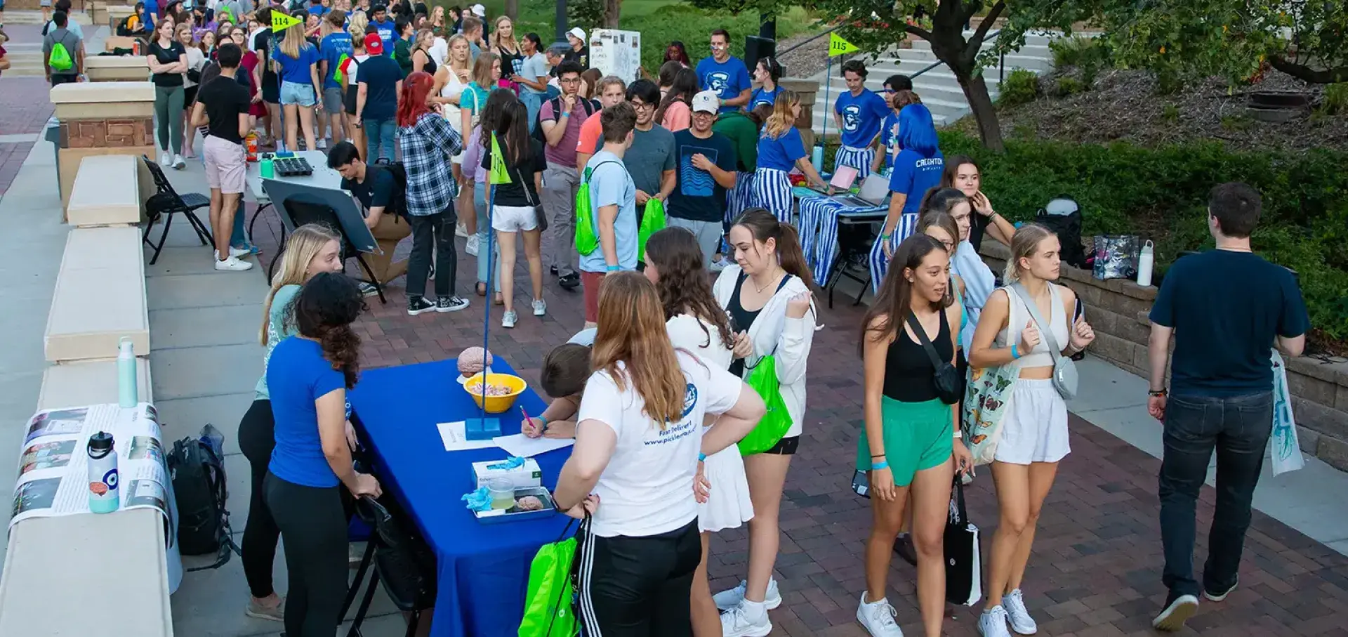 Students gathered on Creighton mall.