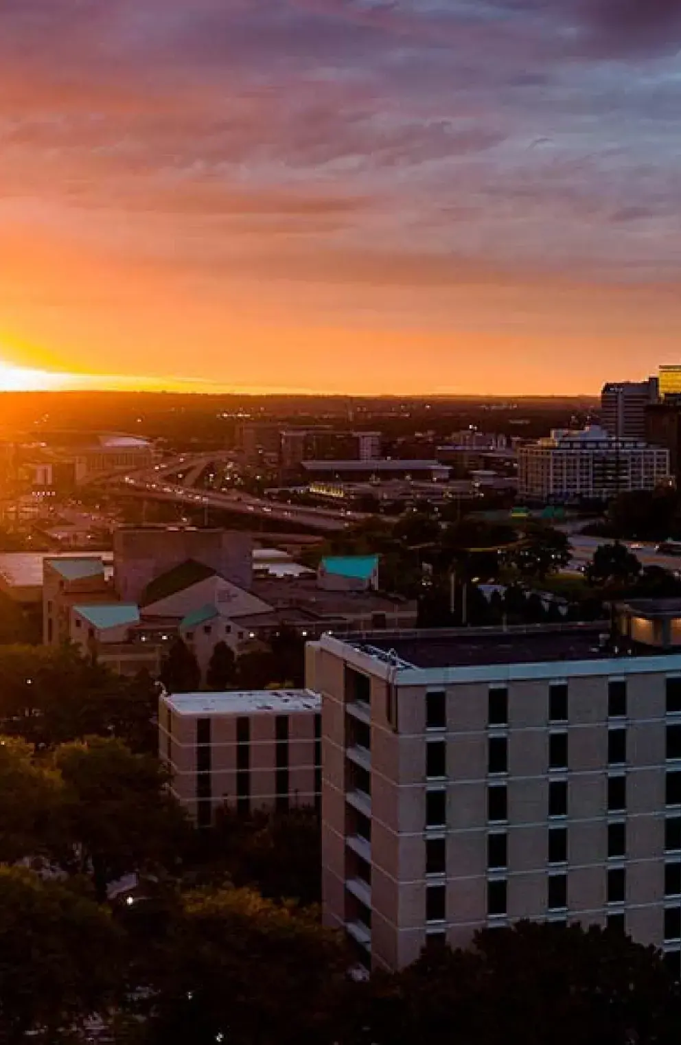 Sunrise over Creighon campus