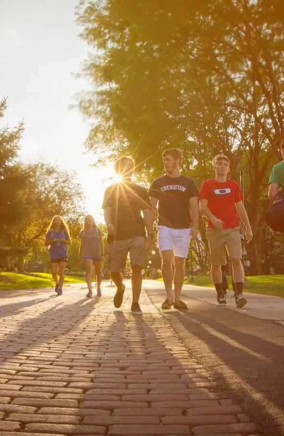 students walking outside