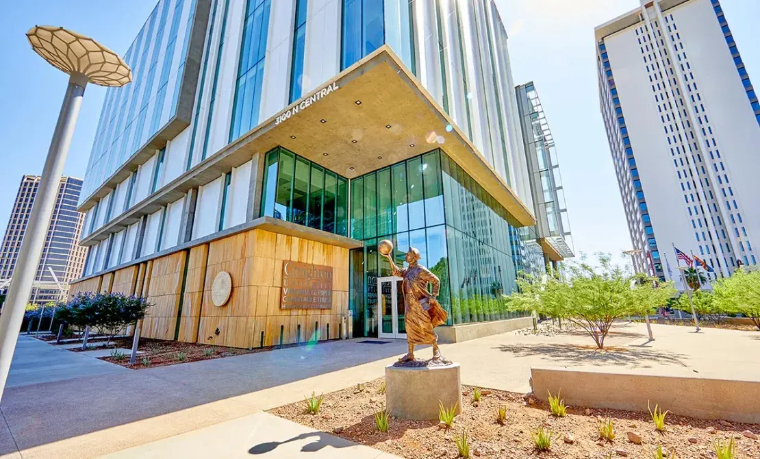 Creighton Phoenix campus exterior on bright sunny day