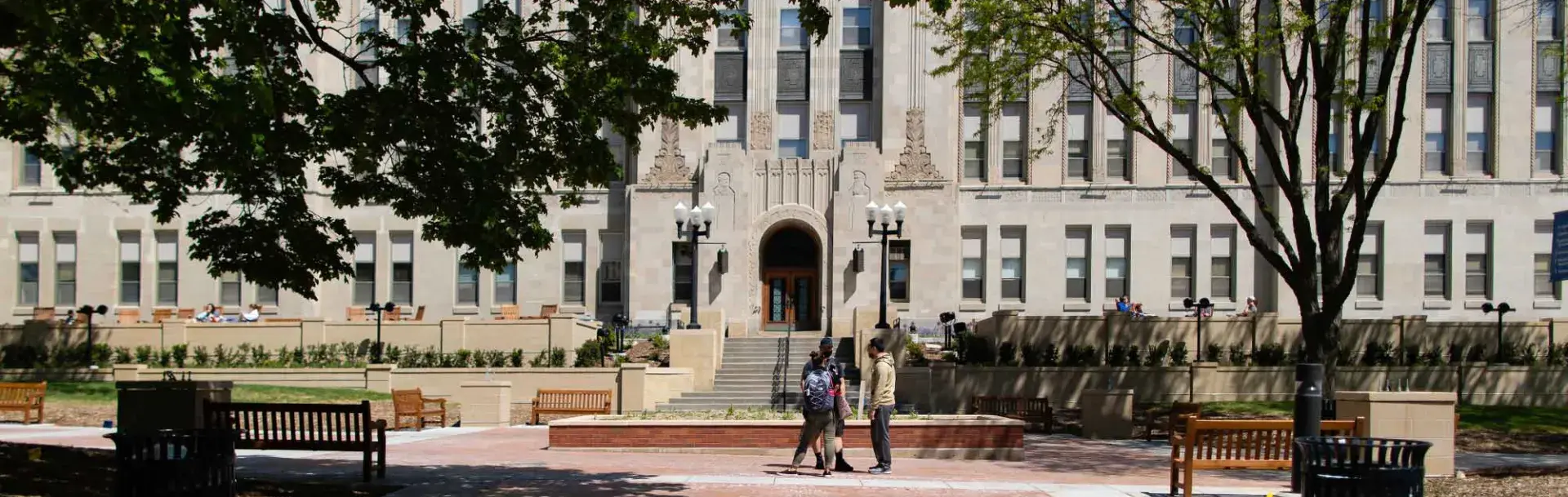 Students gathered in front of Creighton Hall