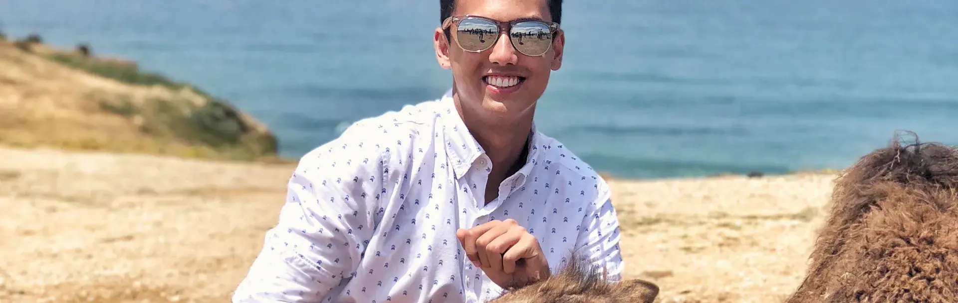 Student with camel