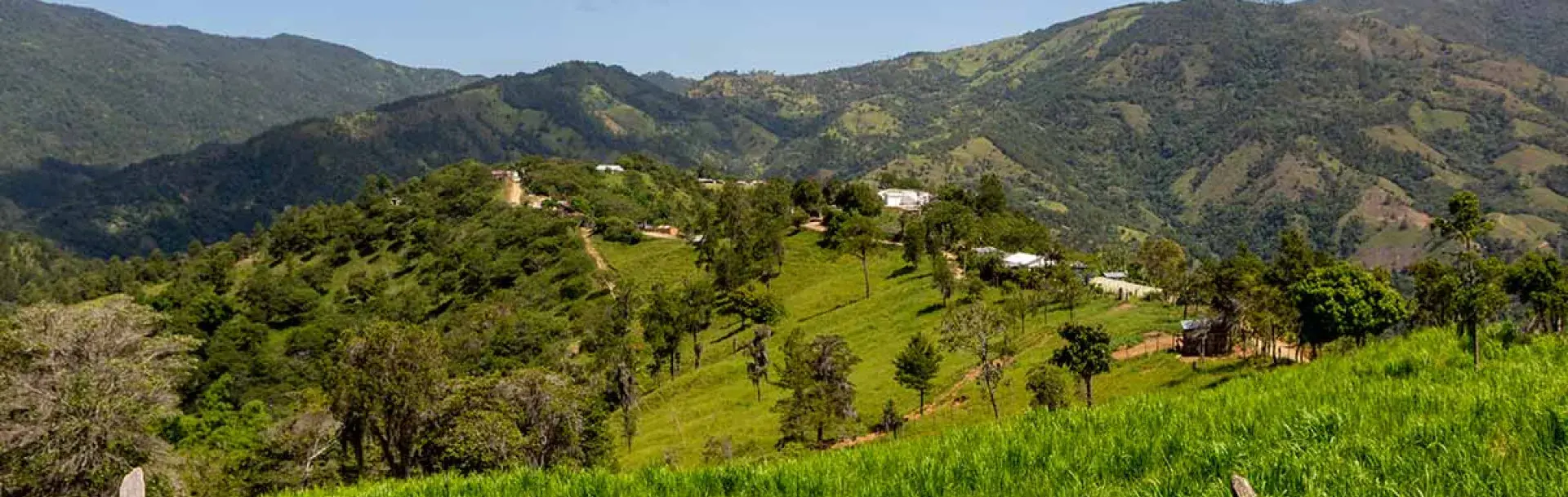 Dominican Republic landscape with green fields