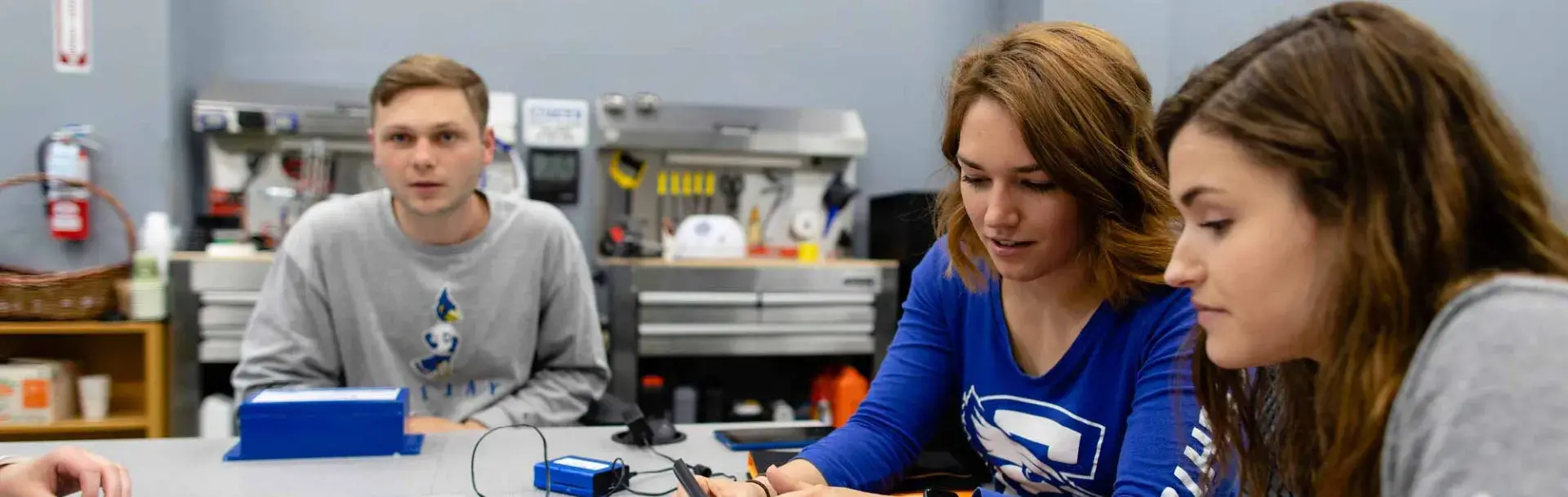 Students working together in lab