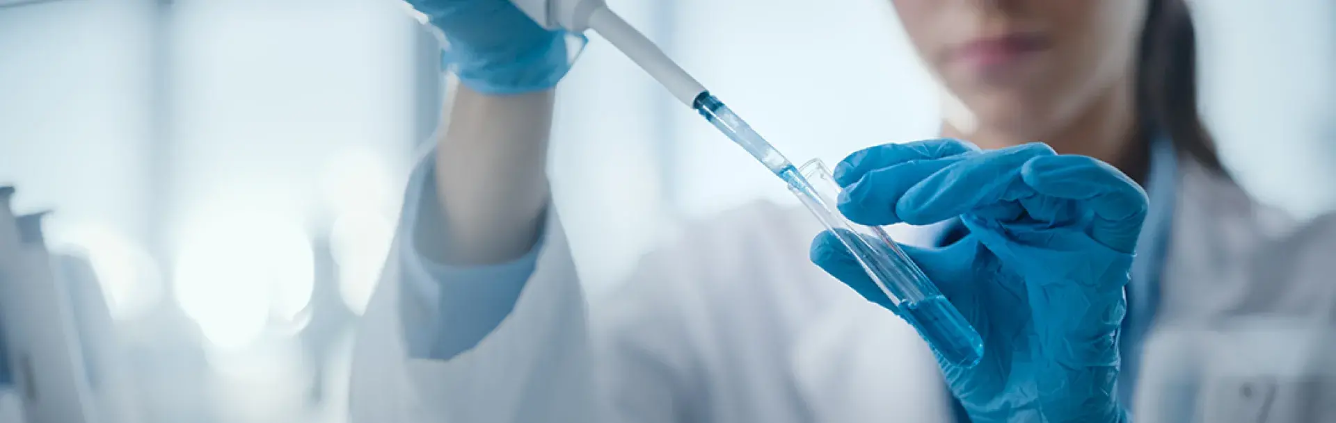 female medical student doing research