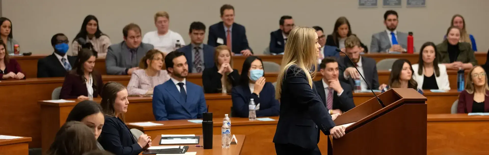 Students in mock court