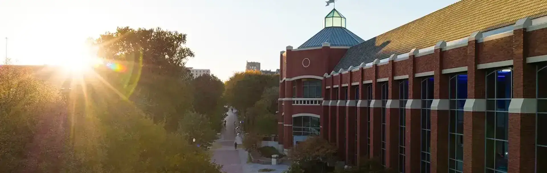 Sunset on Harper Center.