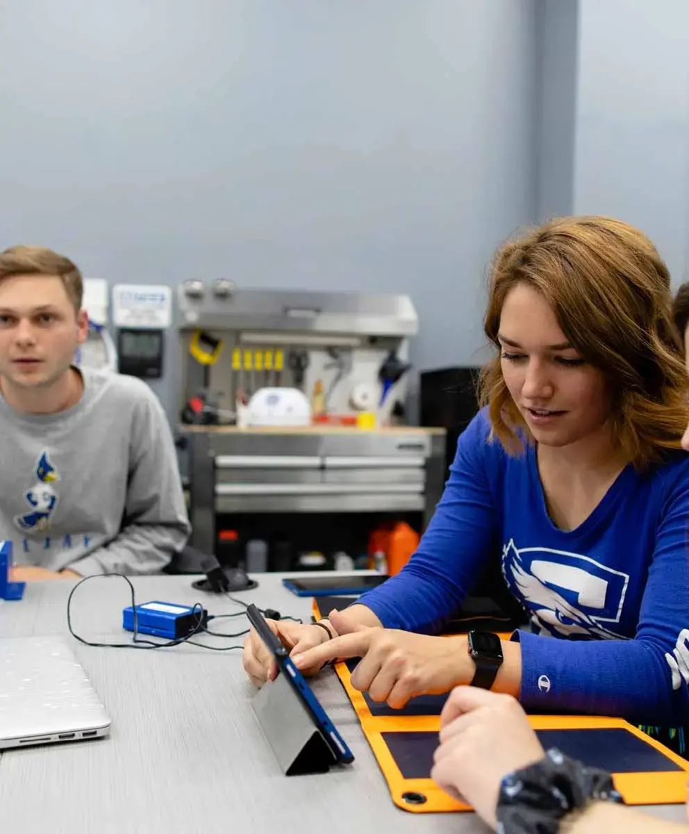Students working together in lab
