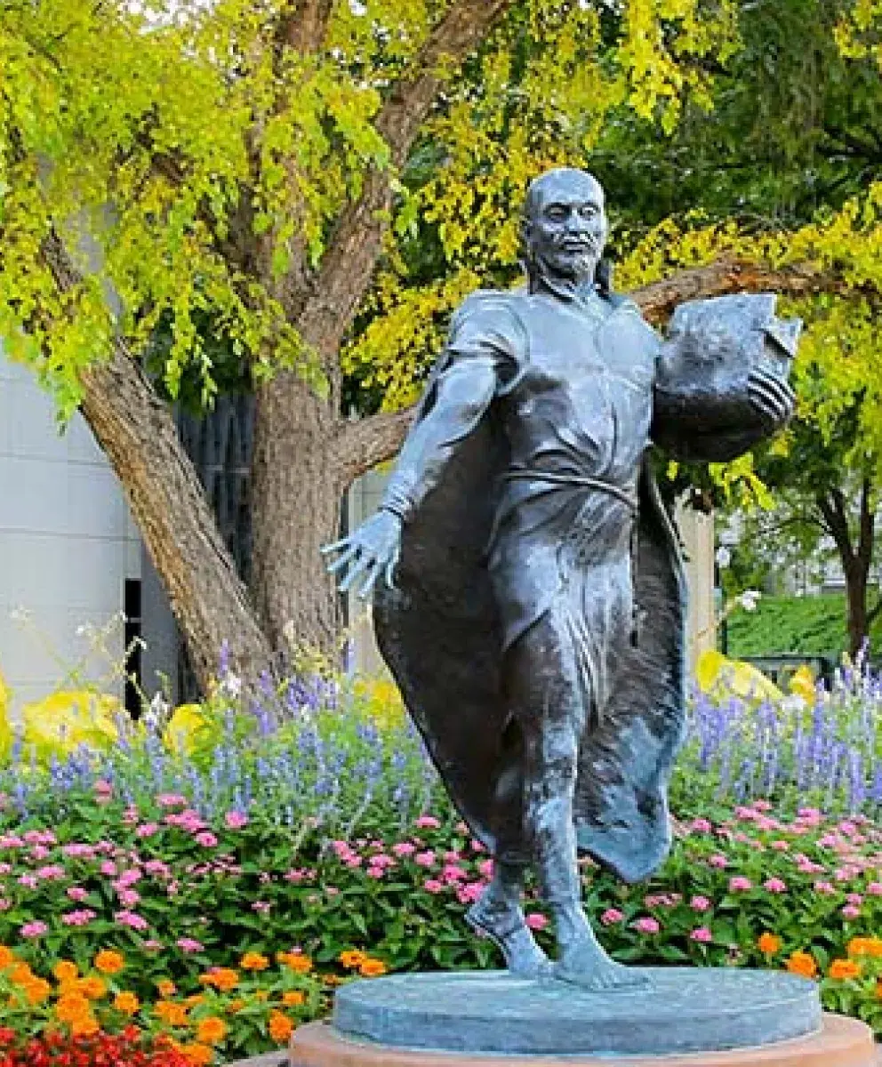 St. Ignatius statue on campus
