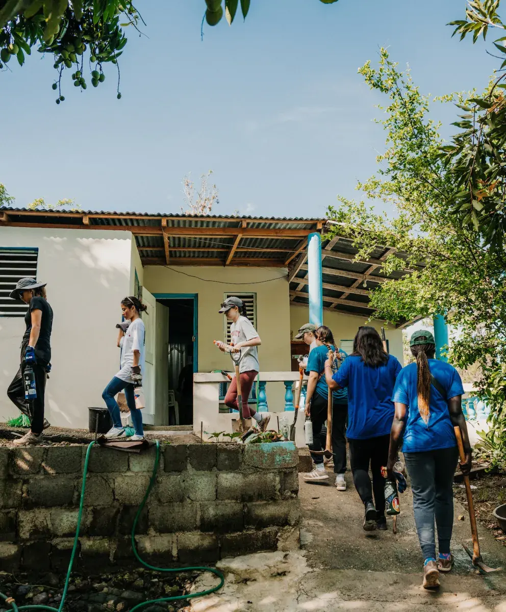 students walking